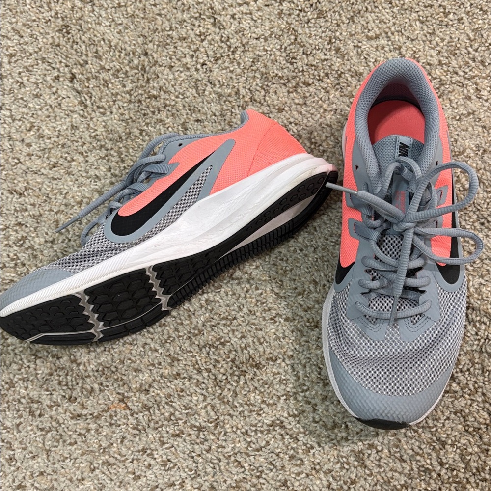 Nike Coral and Gray Athletic Sneakers